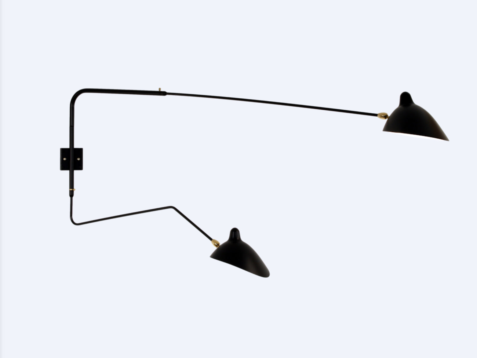 SERGE MOUILLE ROTATING 2 ARM SCONCE / CURVED