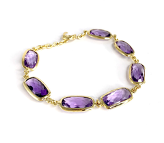 Handmade gold and amethyst bracelet by Stephen Estelle