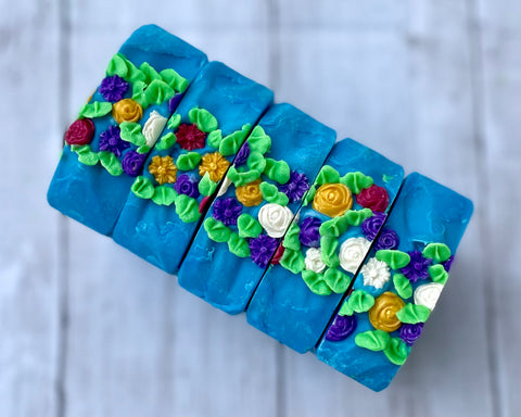 Soap tops with tiny flowers