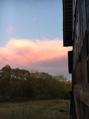 pink sunrise over Great Smoky Mountains view from See Rock City barn