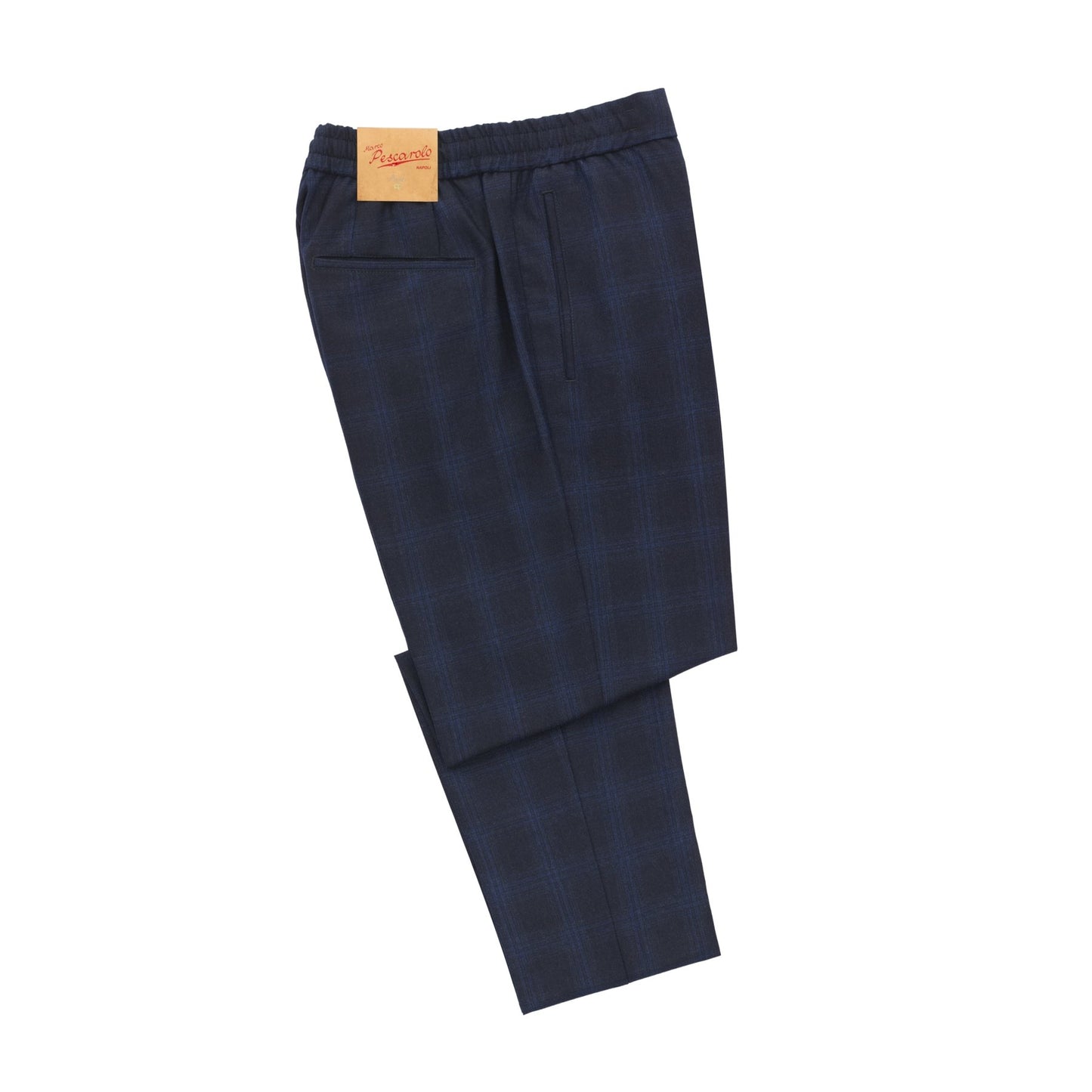 Marco Pescarolo Slim-Fit Virgin Wool and Cashmeres-Blend Checked Trousers in Dark Blue - SARTALE