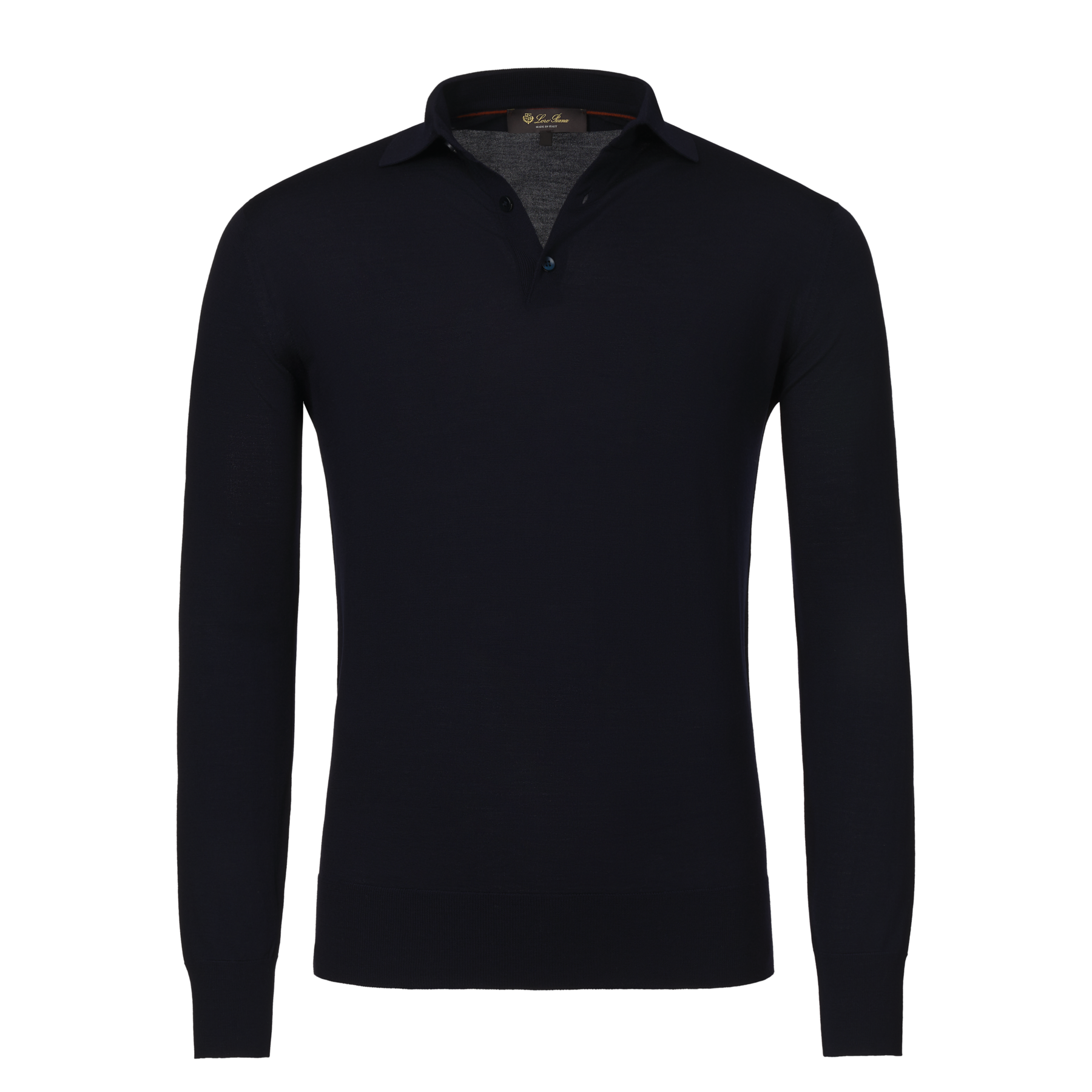 Loro Piana Wool Long Sleeve Polo Shirt | SARTALE