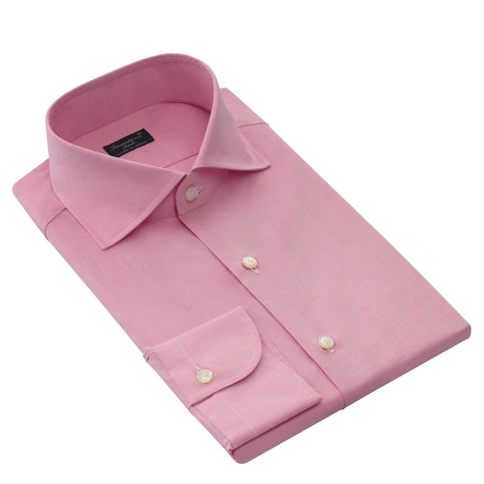 Cotton Pink Color Plain Formal Shirt, Regular Wear