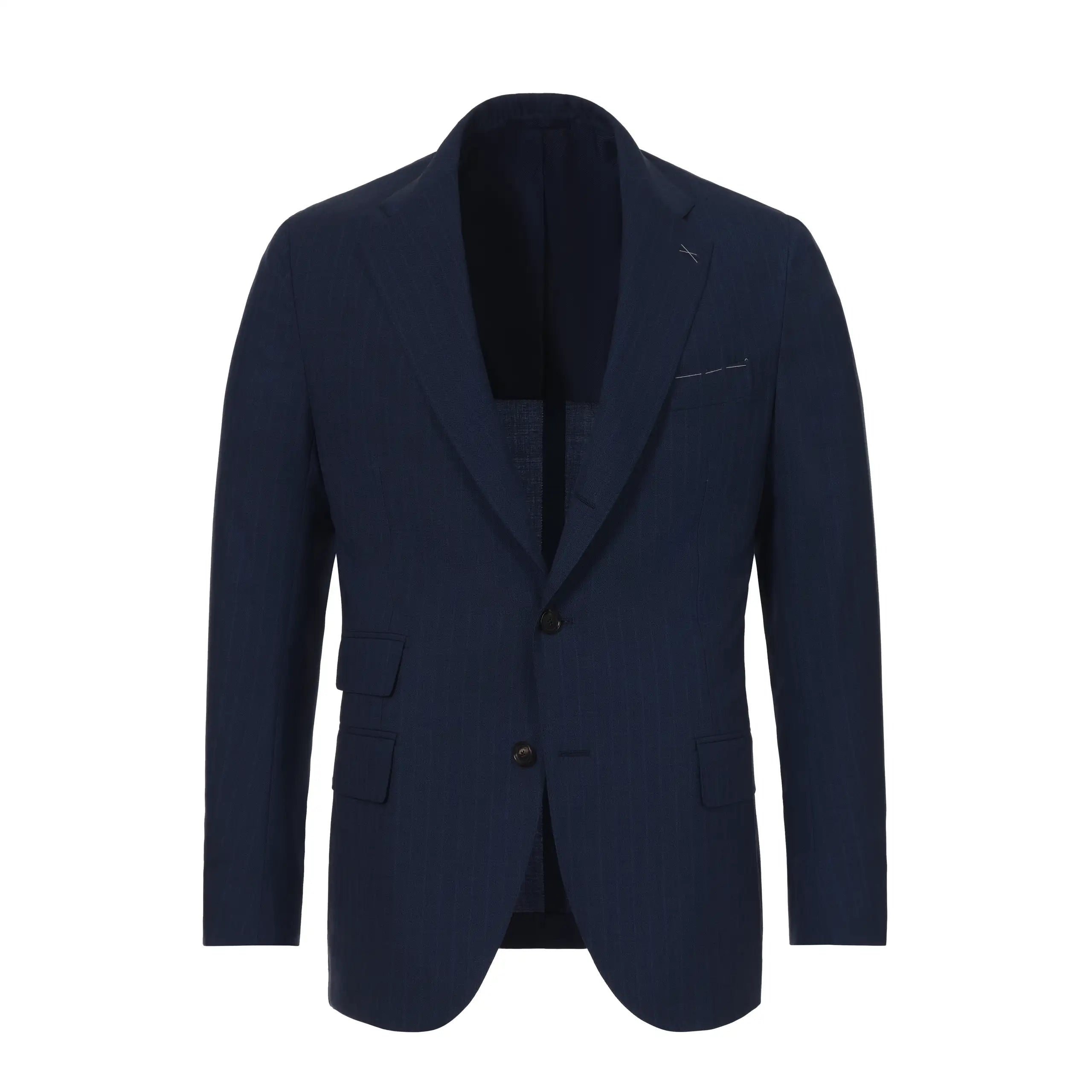 De Petrillo Single-Breasted Wool Suit in Navy Blue | SARTALEDe Petrillo |  Dark Blue Suit | SARTALE