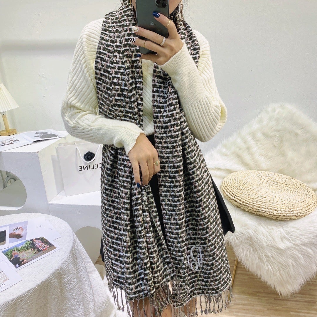 Dior Winter Women popular Shawl Warm Knitted Scarf Wool Scarf,