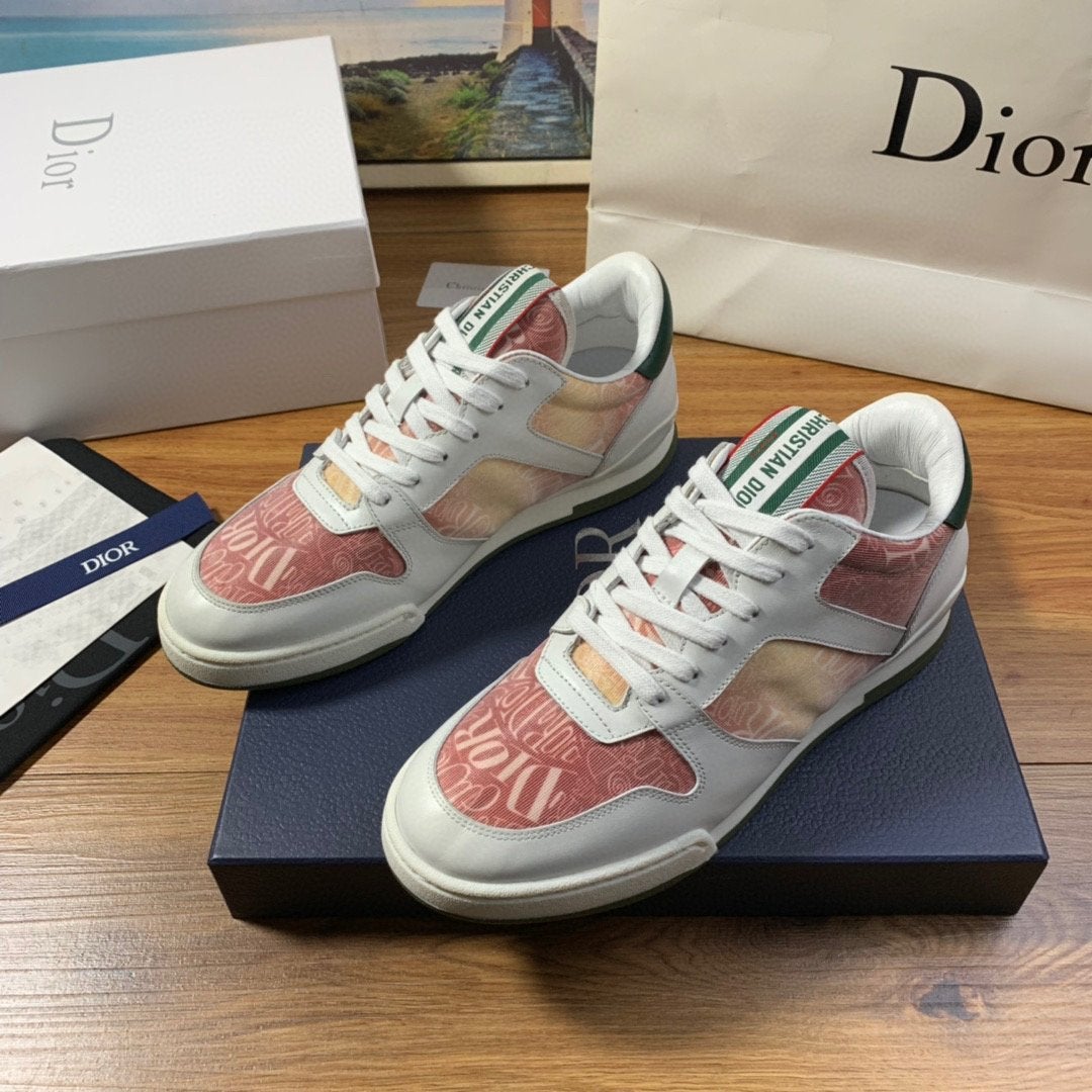 Dior Men's And Women's Leather Fashion Low Top Sneakers 