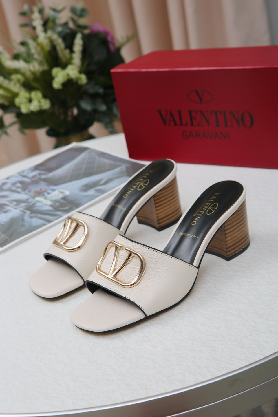 Valentino 2022 New Women Fashion Leather Casual High Heeled Shoe