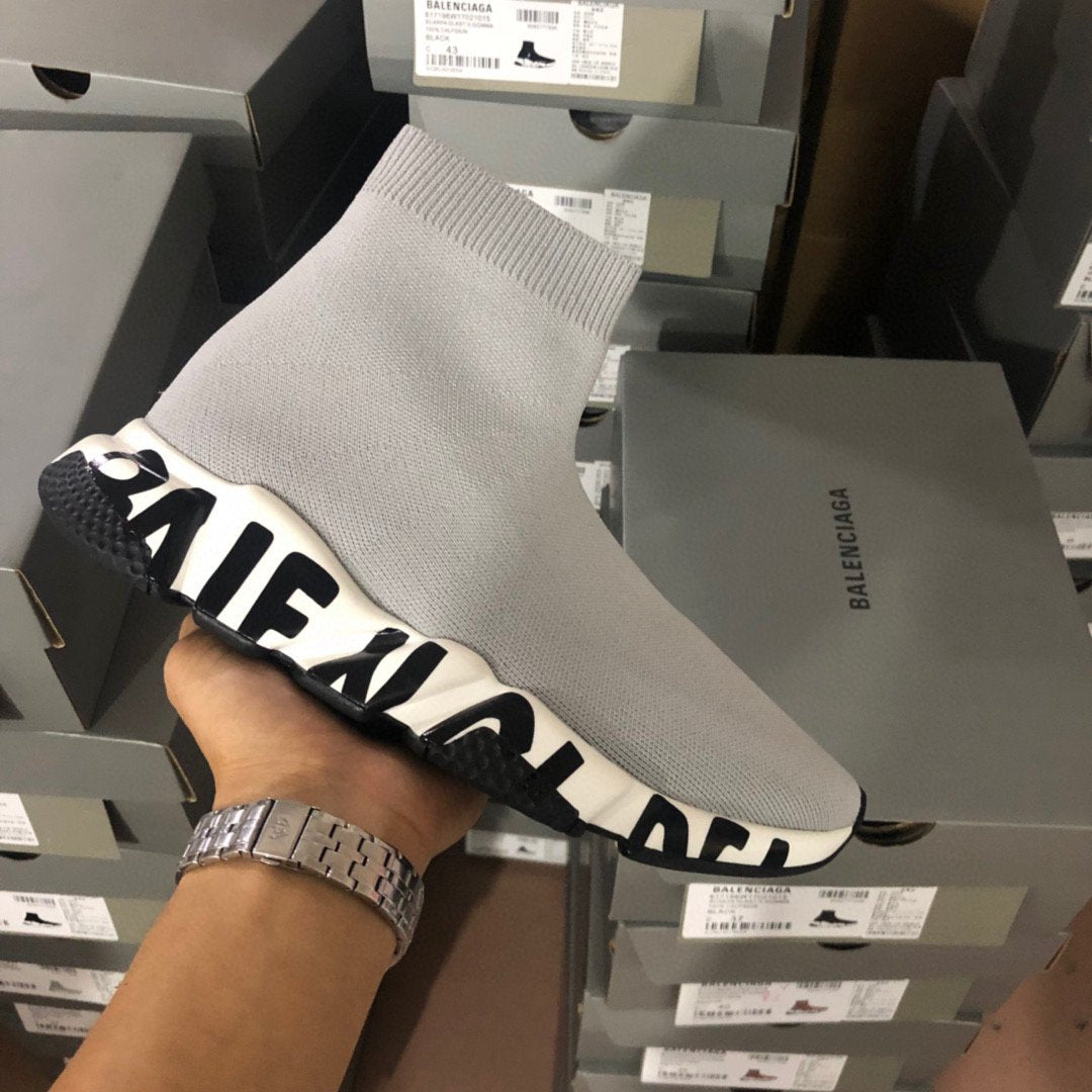 Balenciaga BB 2021 NEW Men's And Women's GREY Flyknit Sp