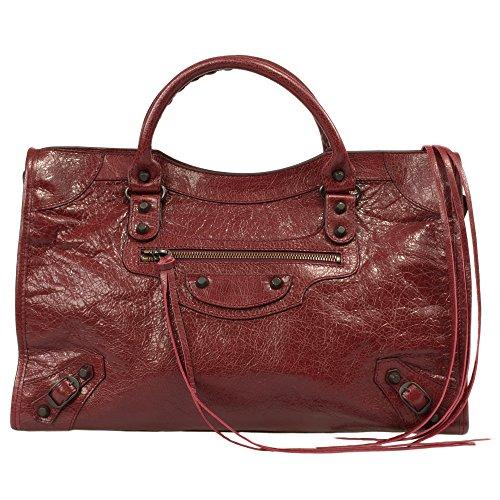 Balenciaga Women's Classic City Leather Bag, Rouge Cerise, Medium