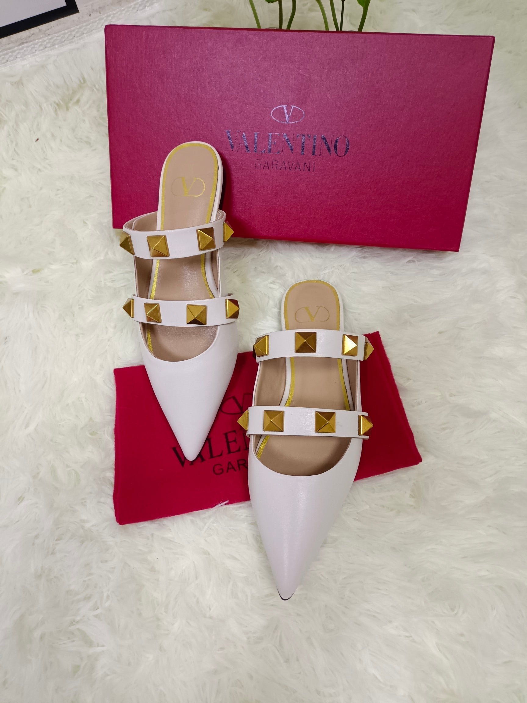 Valentino 2022 New Women Leather Fashion High Heeled Sandal Flat Slippers Shoes