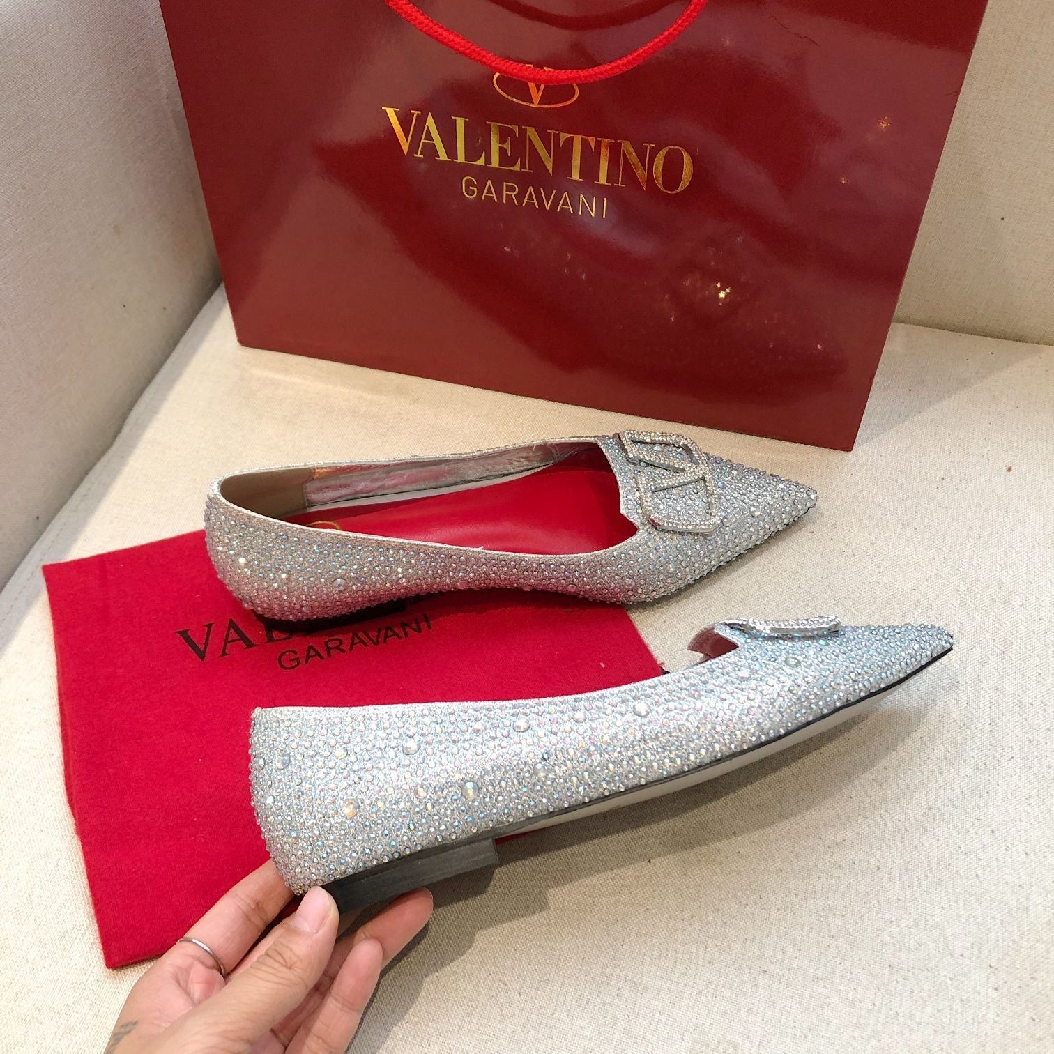 Valentino 2022 New Women Leather Fashion High Heeled Sandal Flat Slippers Shoes