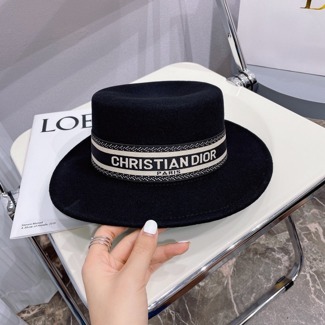 Dior Men Women new wool basin hat top hat simple and generous leisure versatile travel hat 12