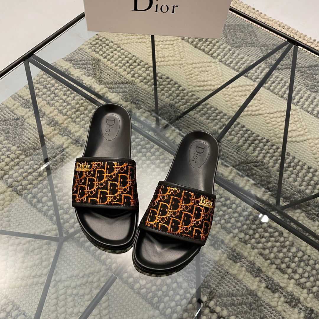 DIOR 2022 Men Fashion Leather Casual Flat Sandal Slippers Shoes