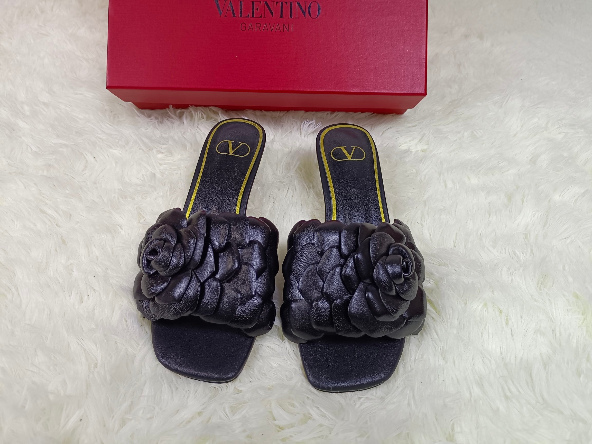 Valentino 2022 New Women Fashion Leather Casual High Heeled Shoes Flat Sandal Slippers