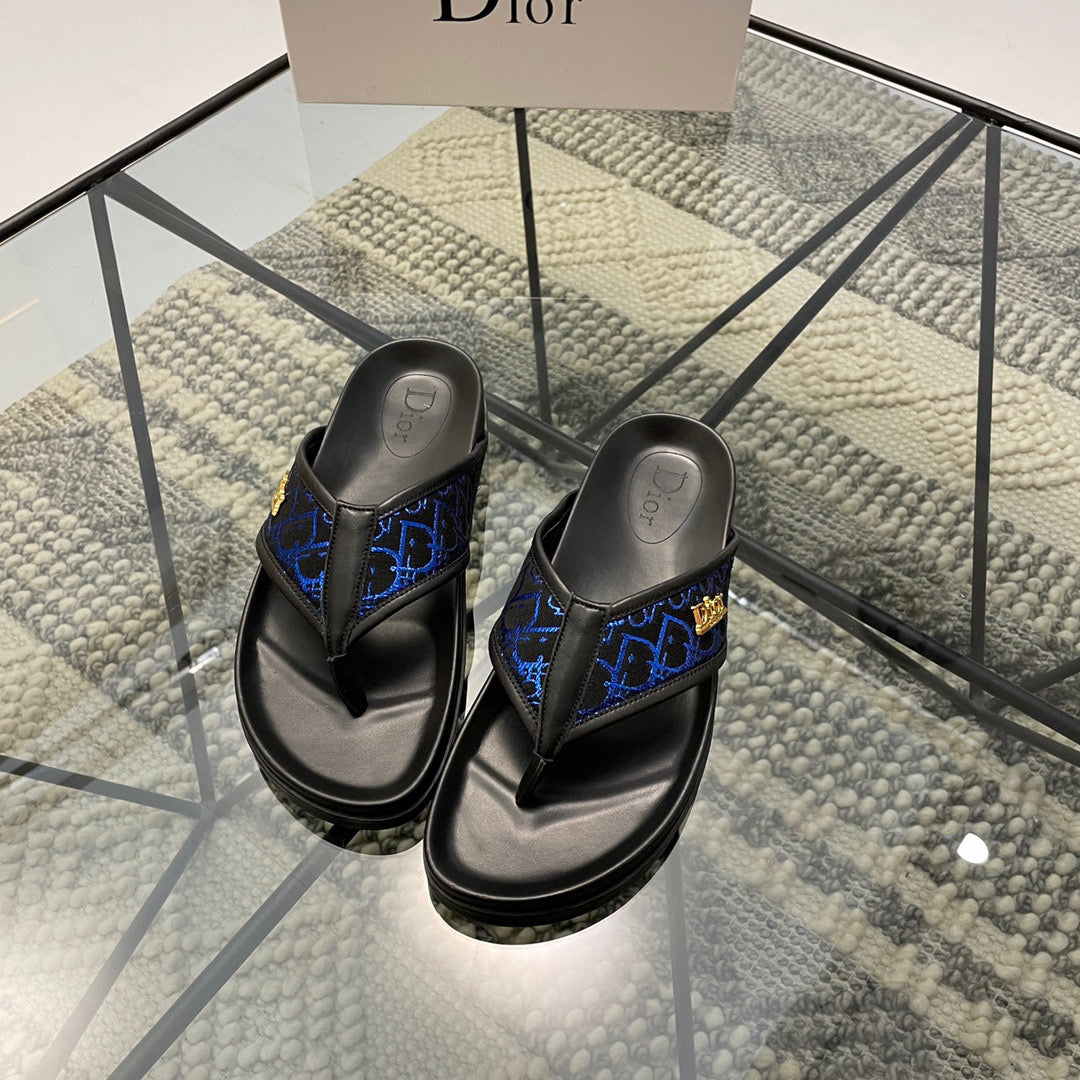 DIOR 2022 Men Fashion Leather Casual Flat Sandal Slippers Shoes