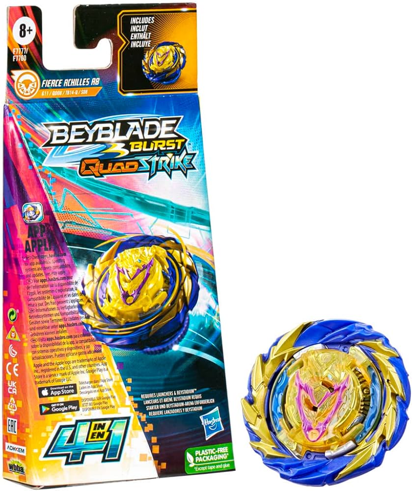 Beyblade Burst QuadStrike Zeal Nyddhog N8 Spinning Top Single Pack, Attack  Type Battling Game Top, Toy for Kids Ages 8 and Up