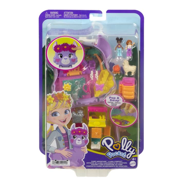 Mattel Playset Polly Pocket Llama Party 12,7 Cm Rose 6 pièces