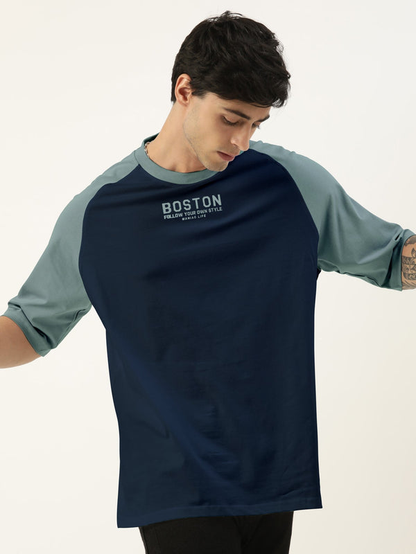 Boston White Turkey Blue Oversized T-Shirt L