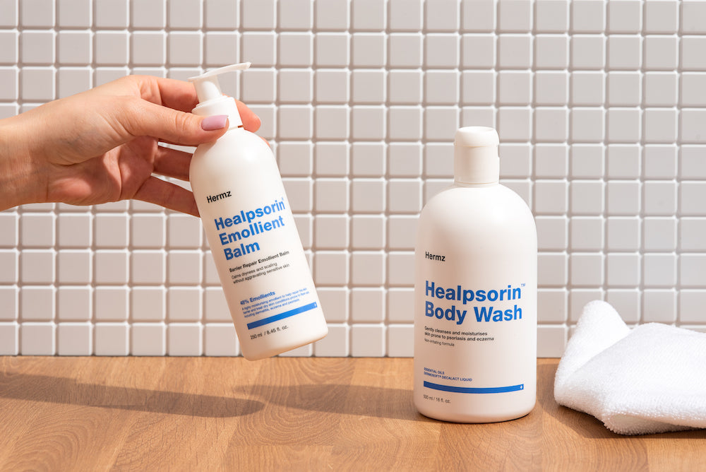 Combat the challenges of eczema, dermatitis, psoriasis, and seborrheic outbreaks with the Healpsorin Soothe & Protect Set.