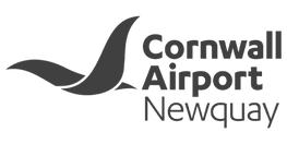 Black Cornwall Airport Newquay logo