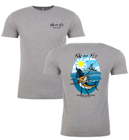 Marlin Short Sleeve Fishing T-Shirt // Grey – Fin & Fly