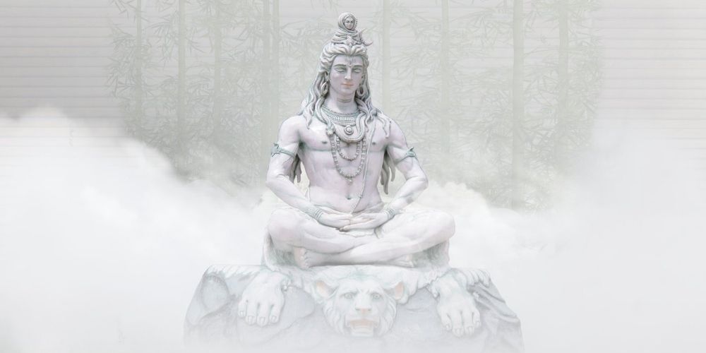 Shiva White Statue