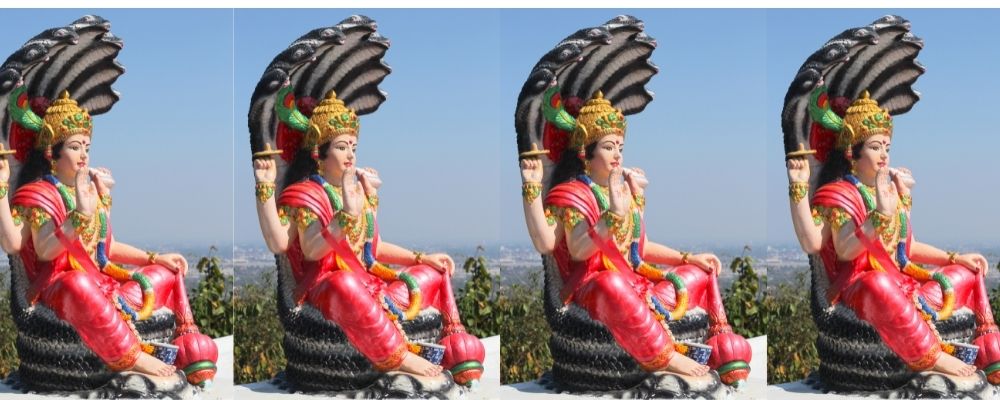 statue de vishnu assis
