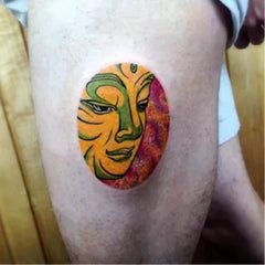 tatouage bouddha coloré