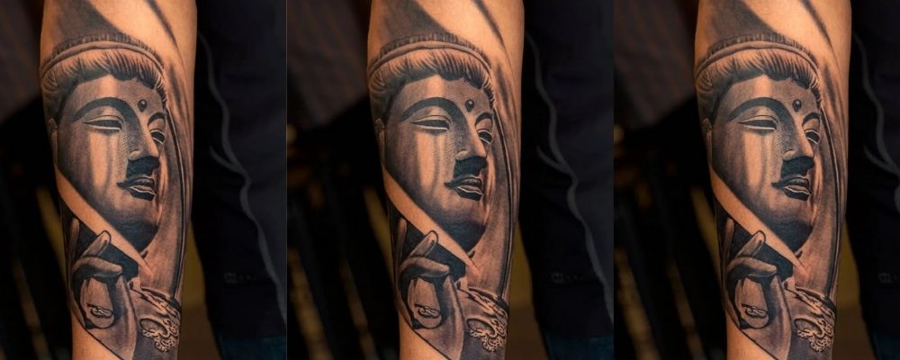 tatouage tête de bouddha
