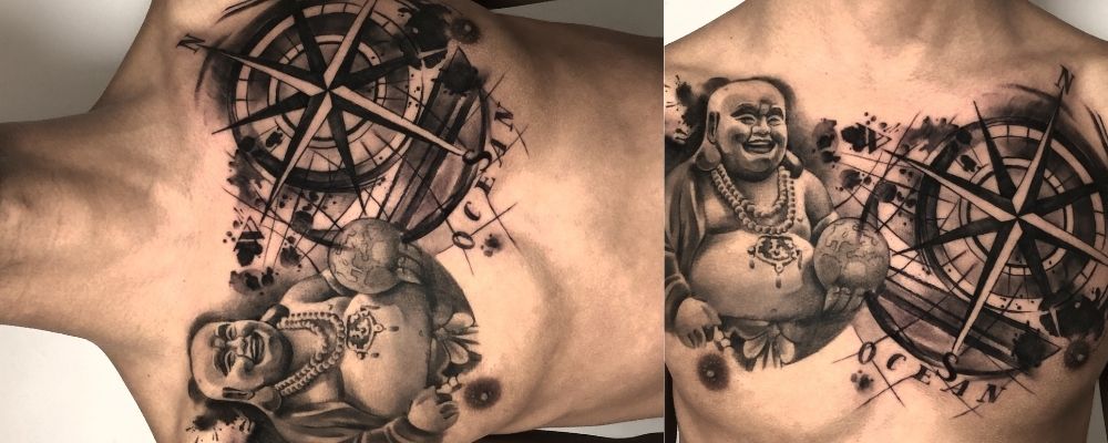 tatouage bouddhiste poitrine
