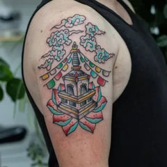 tatouage symbole bouddhiste temple