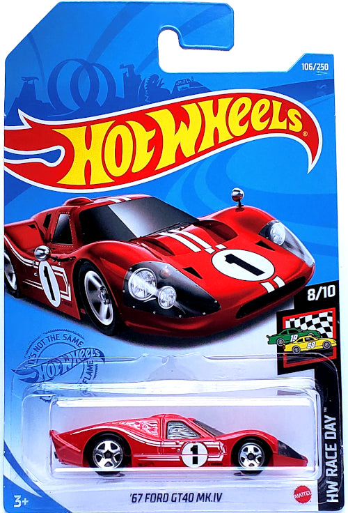 Bigd Toys Hot Wheels 1967 Ford Gt40 Mkiv Race Grx30 Diecast Car 7211