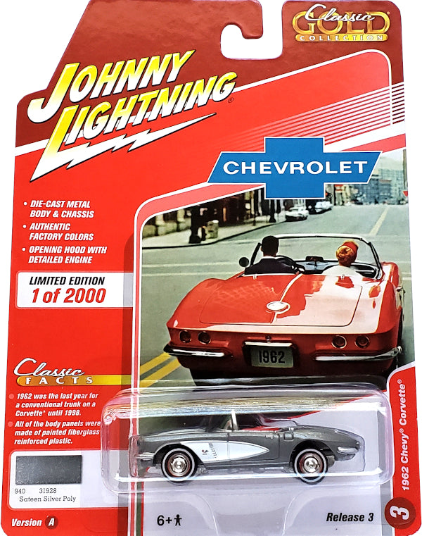 Johnny Lightning 1 of 2000 62 Chevy Corvette Sateen Silver Poly 1/64