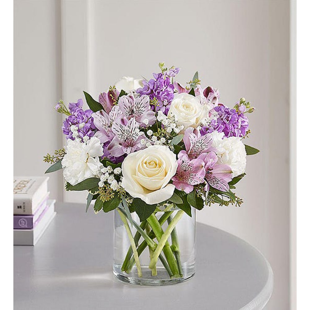 Rosas Blancas, Claveles, Alstroemeria Lavanda ─ Regalo Para Mujer – Flores  24 Horas Floristería