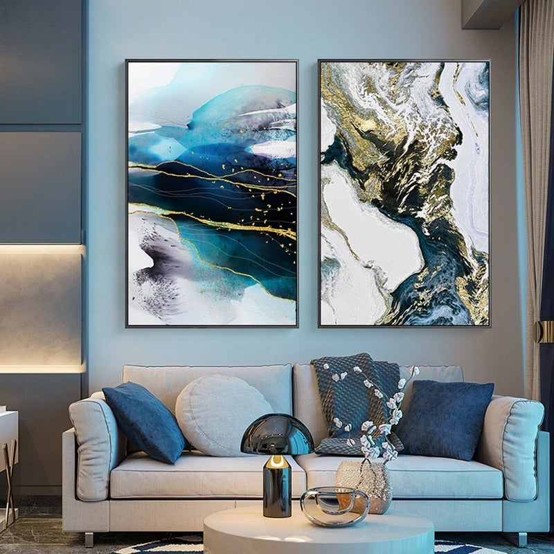 Abstract Golden Snow River – Arte Attic