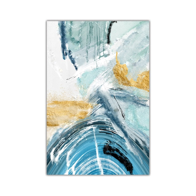 Golden Blue Paint Splash – Arte Attic