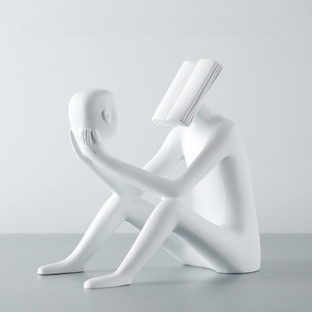 Abstract Satire Book Reading Figurine