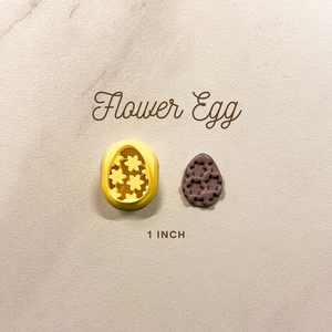 1 in, 1.25 in Embossed Flower Egg Clay Cutter