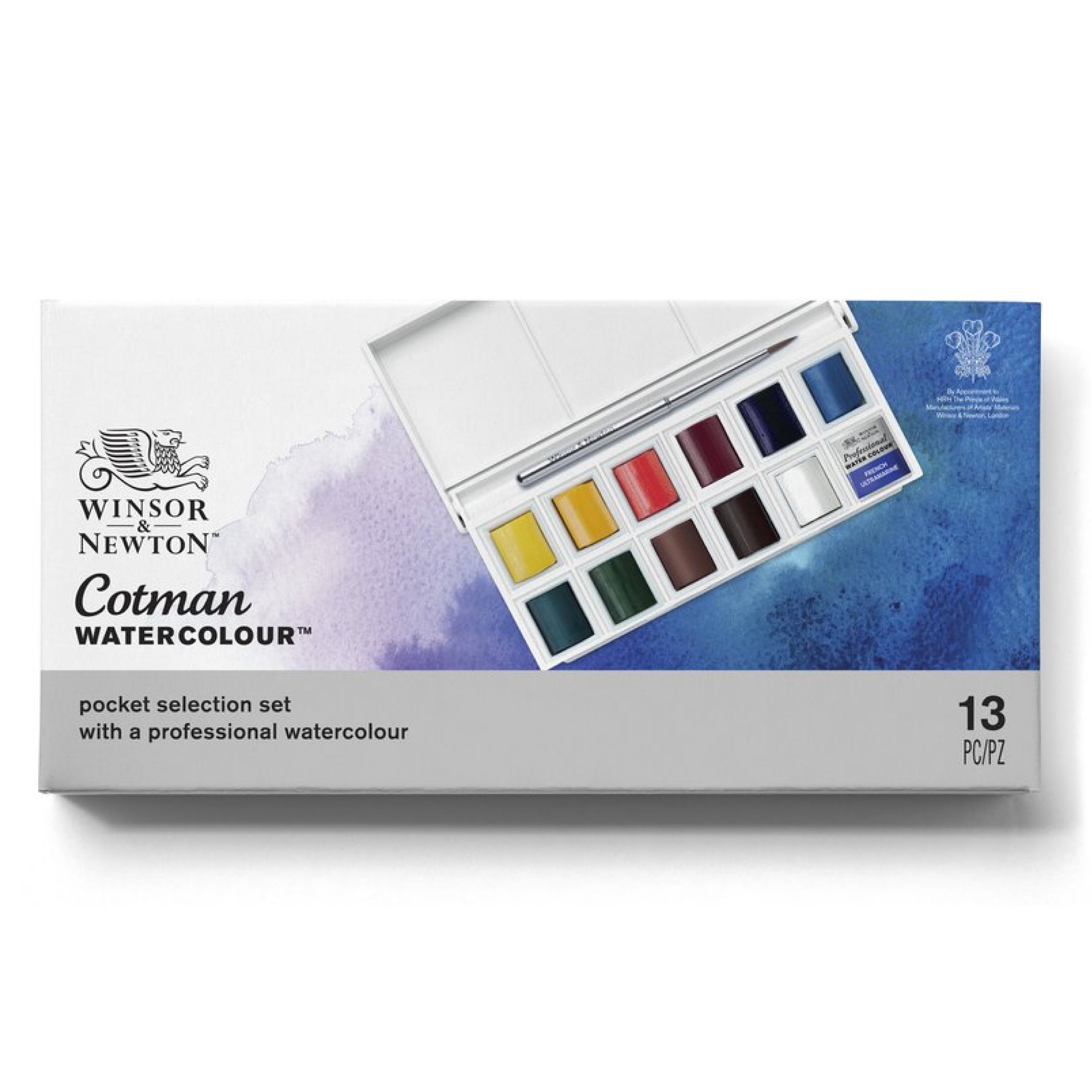 Acuarela en Pastillas Cotman Winsor & Newton Set 12 + Pincel Con Depósito  de Agua