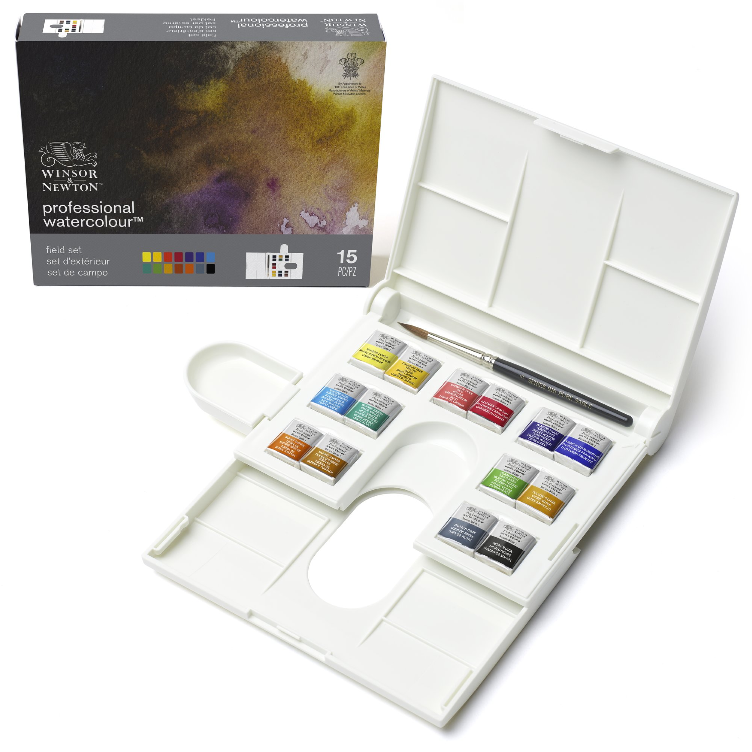 WINSOR & NEWTON CAJA METÁLICA DE VIAJE ACUARELA PROFESIONAL CON 12 TUBOS DE  5 ML - Artemiranda