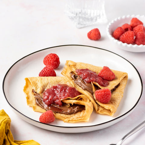 Crepes with Choco Hazel Spread & Raspberry Jam