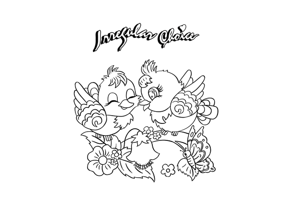 Birdadette Colouring Page