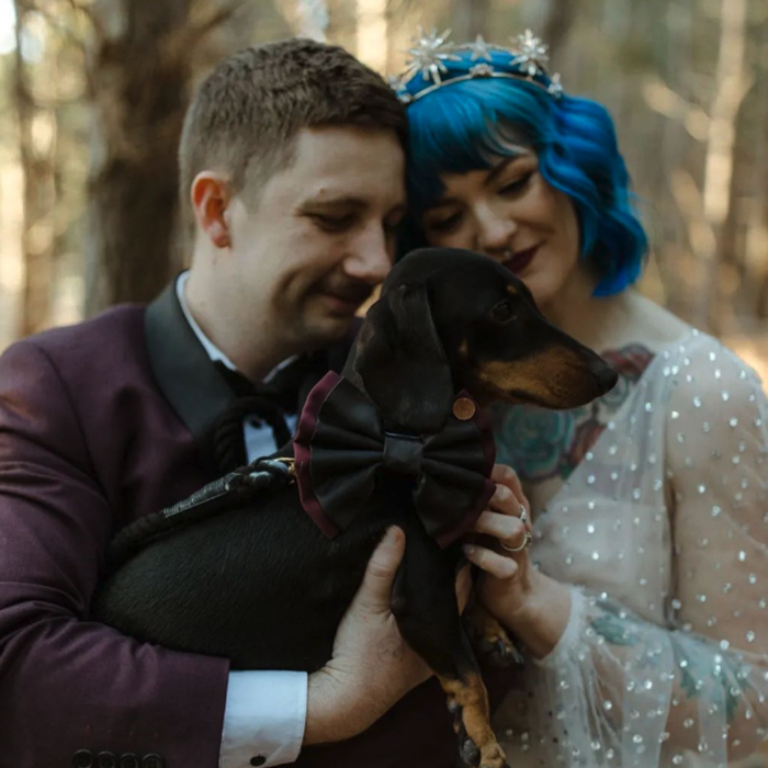 Missy and her husband with their cute Dachshund Gunter!
