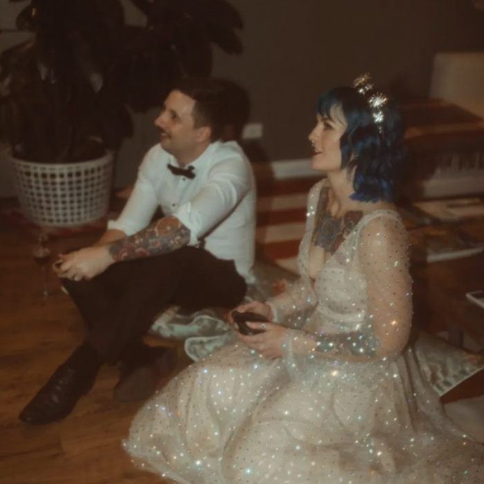 Missy and her husband ending the night with a game of Mario Kart