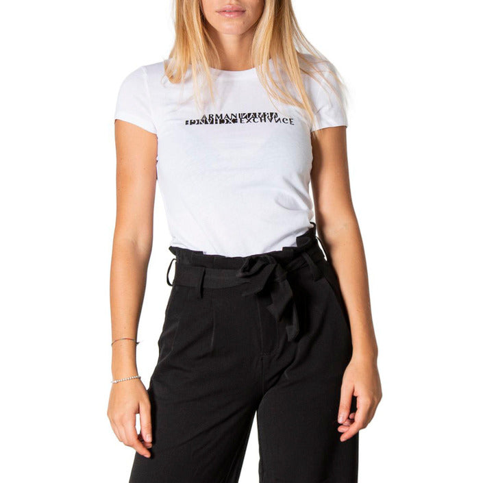 Armani Exchange Women T-Shirt | Black Swallow