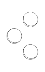 Illustration of three identical circular blobs to showcase urea.