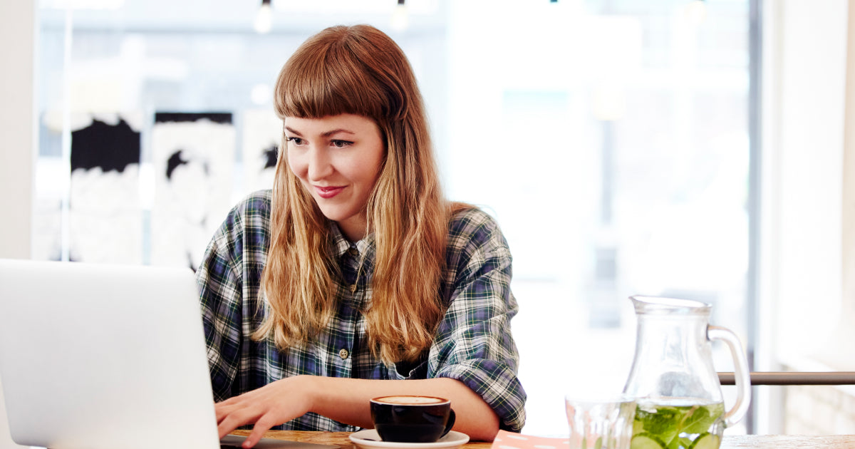 Woman working on a laptop