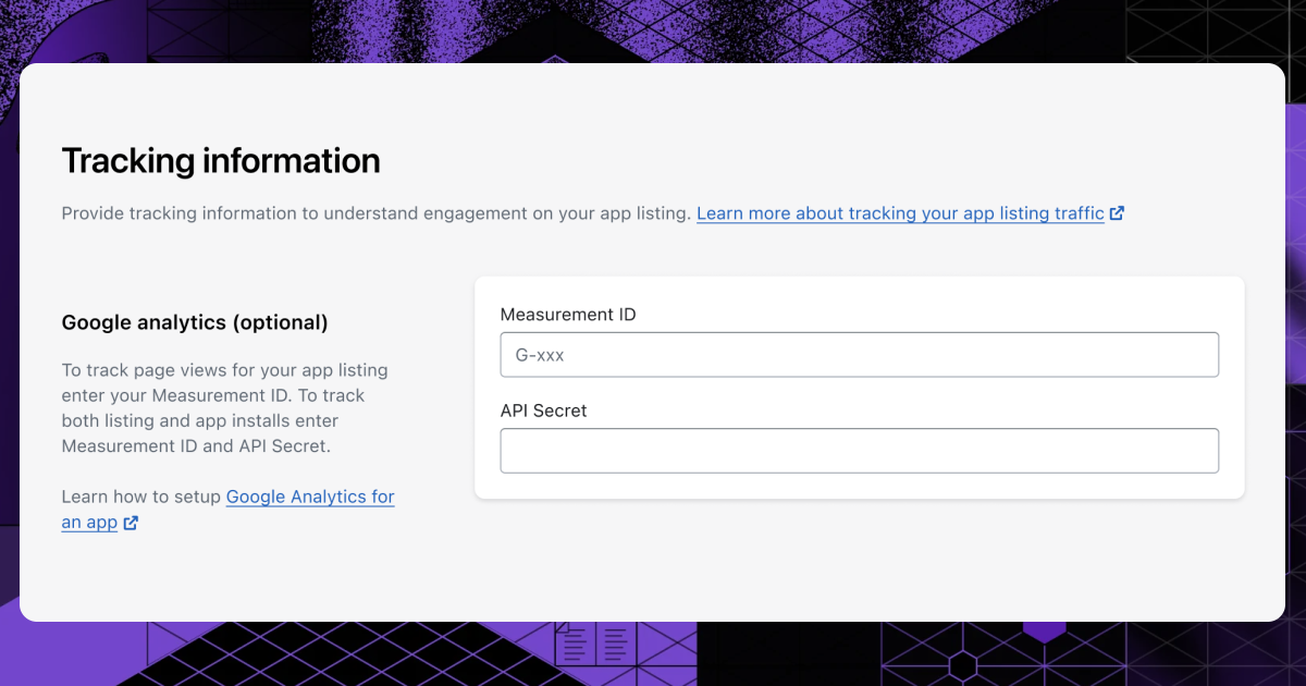 Setting up Google Analytics for your Shopify App Store listing