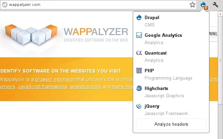 15 Chrome Extensions: Wappalyzer