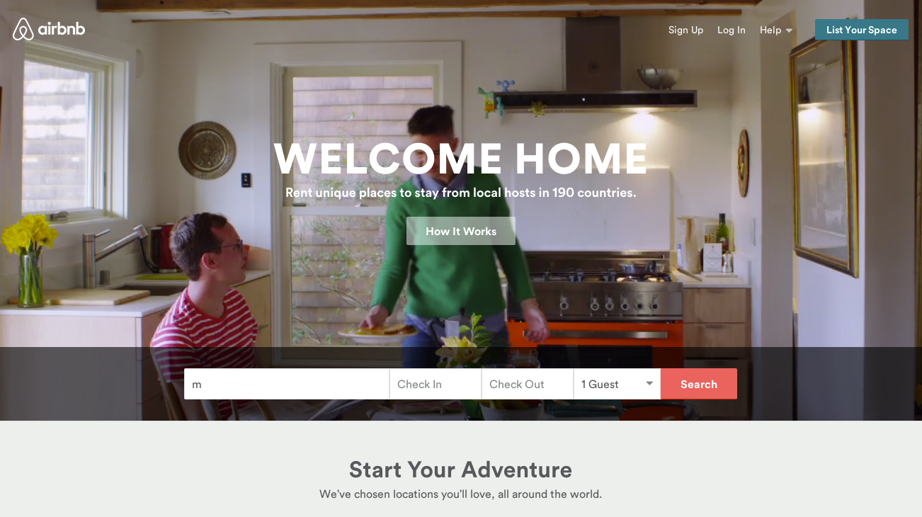 4 trendy visual design techniques: Airbnb